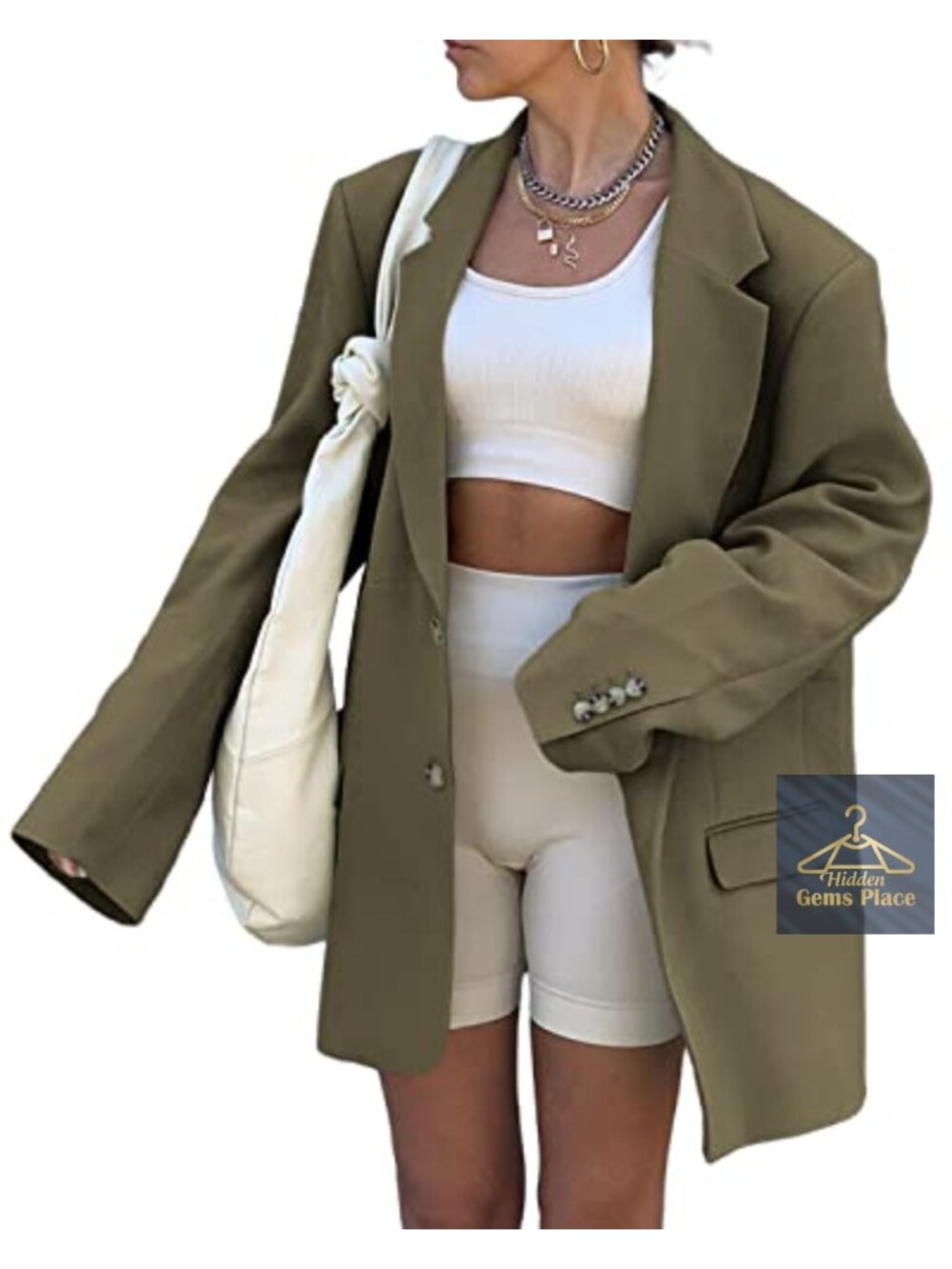 Oversized Blazer Long Sleeve Double Breasted Lapel Open Front Jacket